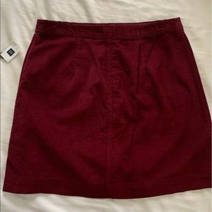 Botton front corduroy mini skirt
